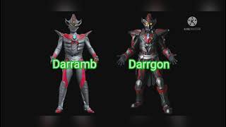 ultraman tiga and ultraman triggertiga and trigger giants of darkness side comparisons [upl. by Nnylf555]