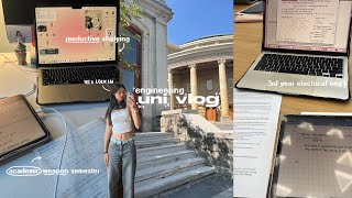 UNI VLOG 💻⭒˚☕️ 3rd year engineering day in my life productive studying [upl. by Shelton79]