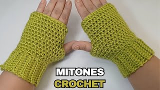 Cómo tejer MITONES o GUANTES SIN DEDOS a crochet paso a paso [upl. by Madelaine]