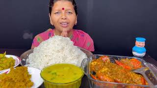 BIGBITES EATING RICE WITH CRAB CURRY OL GHONTO DAL LAU CHINGRI ।। [upl. by Levana]