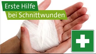 Erste Hilfe bei Schnittwunden [upl. by Aicillyhp]