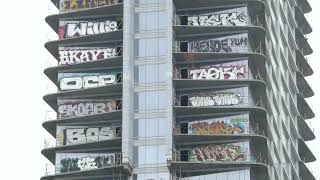 Graffiti Towers Oceanwide Plaza Downtown LA Los Angeles California USA June 12 2024 [upl. by Norrehs650]