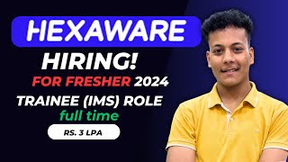 Fresher Hiring 2024 Apply Now  Hexaware Hiring Software Engineer [upl. by Nednal]