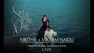 Nikitha amp Vikram Naidu  Wedding  LIVE [upl. by Enad240]