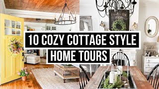 10 Cozy Cottage Farmhouse Home Decor Tours [upl. by Ahsrop310]