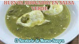 HUEVOS AHOGADOS CON NOPALES EN SALSA VERDECOMO HACER [upl. by Celestine]