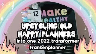 Setting up my 2022 Transformer Frankenplanner Happy Planner with some pastel goth rainbow mods [upl. by Jemima]