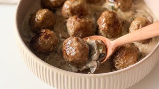 Boulettes de viande hyper tendres sauce champignons et purée 🧡 [upl. by Malkin]