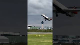 Loganair Embraer 145 takeoff from Manchester 25924 [upl. by Plate]