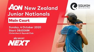 Day 3  MAIN COURT  Aon New Zealand Junior Squash Nationals [upl. by Seidel]