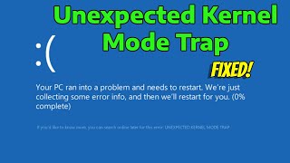 How To Fix Unexpected Kernel Mode Trap Blue Screen Error Code 0x0000007F Boot Fail Windows 11 [upl. by Plossl]