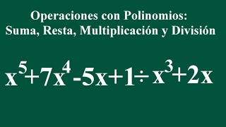 Suma resta multiplicación y división de polinomios [upl. by Buzzell]