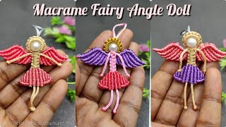 How to make a Macrame Fairy Angle doll  DIY macrame keychain doll [upl. by Moyra]