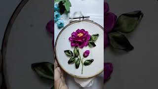 Ribbon Embroidery Craft  Flower Embroidery  Hand Embroidery [upl. by Nwahsal]