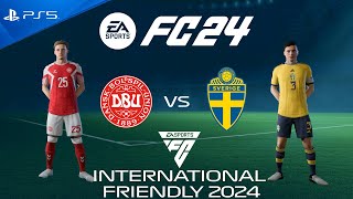 FC 24 Denmark vs Sweden  International Friendly 2024  PS5 [upl. by Reniti819]