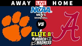 Clemson vs Alabama  March Madness Elite 8  NCAA Mens Basketball Live Scoreboard [upl. by Earvin]