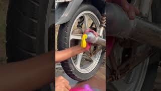 Bike Silencer vs emoji Holi colour 😅👍 funny shortsviral automobile ytshorts [upl. by Niwrehs]