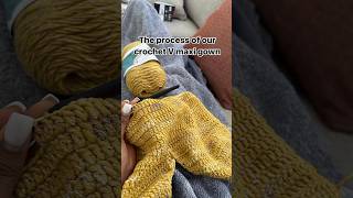 The stages of v neck crochet gown beginners crochetclothing crochetclothing handmade [upl. by Benedetto]