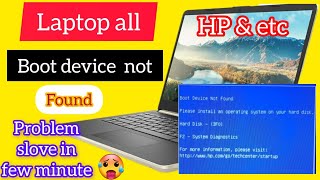 How to Fix Boot Device Not Found Hard Disk 3FO Error  HP Laptop [upl. by Girand]