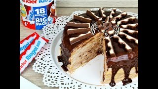 Geniale Kinder Riegel Crepes Torte I NO BAKE Kinder Schokoladen Torte [upl. by Iolanthe]