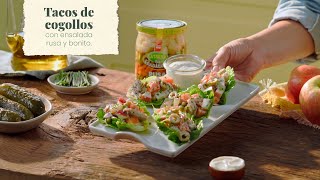 🥬 Tacos de cogollos con ensalada rusa y bonito 🥬 [upl. by Anayia]