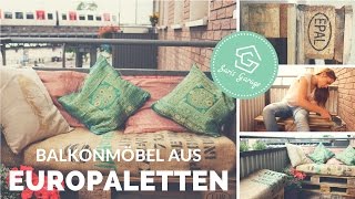 Balkonmöbel aus Paletten selber bauen  Balkon  DIY  Upcycling  Palettenmöbel Anleitung Ideen [upl. by Leandre]