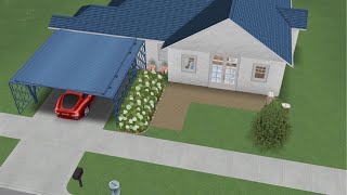 Sims Freeplay Blue Themed Carport Home [upl. by Eeram3]