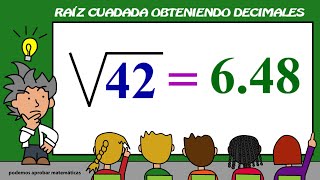 Resolver raíces cuadradas con DECIMALES  Raíz Cuadrada con Punto Decimal [upl. by Ettenig880]