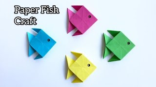 Easy To Make Paper Fish CraftPaper Folder Craft For KidsNursery CraftFish diyPaper Tutorial [upl. by Hanfurd]