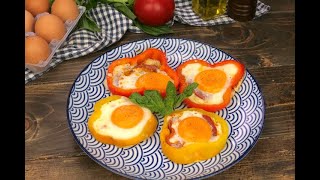 Bell pepper framed egg you only need three ingredients to make this colorful and tasty dish [upl. by Akinorev]