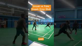 Smash vs Fake Smash Drop Shot badminton deception [upl. by Enaillil542]