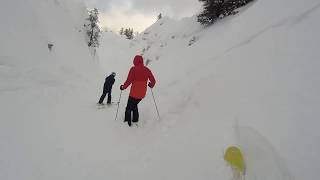 Skiing Secret Couloir in La Plagne Paradiski France Jan 2019 [upl. by Elwina]