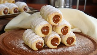 CAÑONCITOS de DULCE DE LECHE  Hojaldre fácil en minutos  CUKit [upl. by Attenol168]