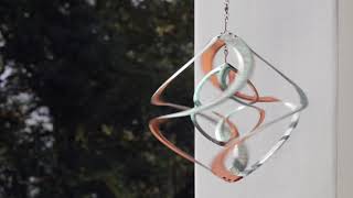 CopperColored and Patina Dual Spiral Hanging Metal Wind Spinner [upl. by Dorkas]