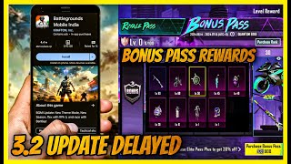 32 UPDATE DELAY REASON  NEW RELEASE DATE  A7 ROYAL PASS BONUS PASS REWARDS 1 TO 110  BGMI [upl. by Namurt]