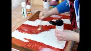 Acrylmalerei  Abstrakt  Acrylfarben  Rot in Rot Tutorial [upl. by Stouffer905]