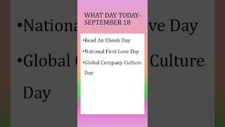 What Day Today  September 18 Shanus All in All informationfactsotd onthisday specialdayyt [upl. by Eniad]