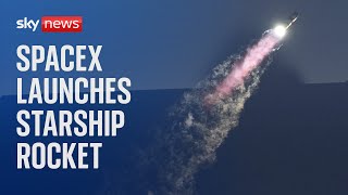 Watch live Elon Musks company SpaceX launches giant Mars rocket  with Trump watching on [upl. by Yarezed732]