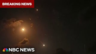 NBC News cameras capture sight of Iranian missiles over Israel [upl. by Cissej231]