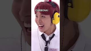 BTS army speak carbonara 🤣🤣🤣🤣 suga jin btsarmy jhope kpop btsv [upl. by Alesi58]