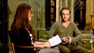 EXCLUSIVE VIDEO Tom Felton Bonnie Wright The Phelps twins amp more talk Harry Potter [upl. by Clarhe]