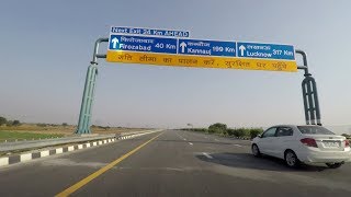 Driving on AgraLucknow Expressway 4K  Uttar Pradesh India [upl. by Cornelle]