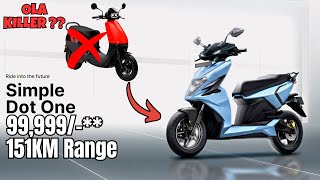 Simple Energy Simple Dot One Electric Scooter Launch 🔥 99999 Only  Ola Killer🔥 [upl. by Naujud]