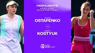 Marta Kostyuk vs Jelena Ostapenko  2024 Adelaide Quarterfinal  WTA Match Highlights [upl. by Nayab939]