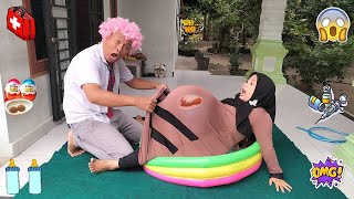 Drama 😂🥰😘 Ibu Hamil Sakit Perut Melahirkan Bayi Kembar 4 Di Dalam Kolam [upl. by Obnukotalo]