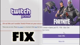 Oh no we cant enable twitch prime on your account FIXFOUND THE PROBLEM [upl. by Sdlonyer]