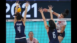 huitième de finale Euro Volley F  Croatie  France [upl. by Furgeson298]