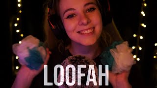 ASMR Loofah Sounds amp Tsk Tktk Sksk  blue yeti low light [upl. by Tabina160]