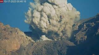 Large Strombolian eruption at Semeru Volcano Indonesia Oct 17 2023 [upl. by Ennirok86]