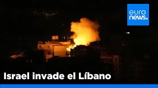 El Ejército de Israel comienza su ofensiva terrestre invadiendo el sur de Líbano [upl. by Sira510]